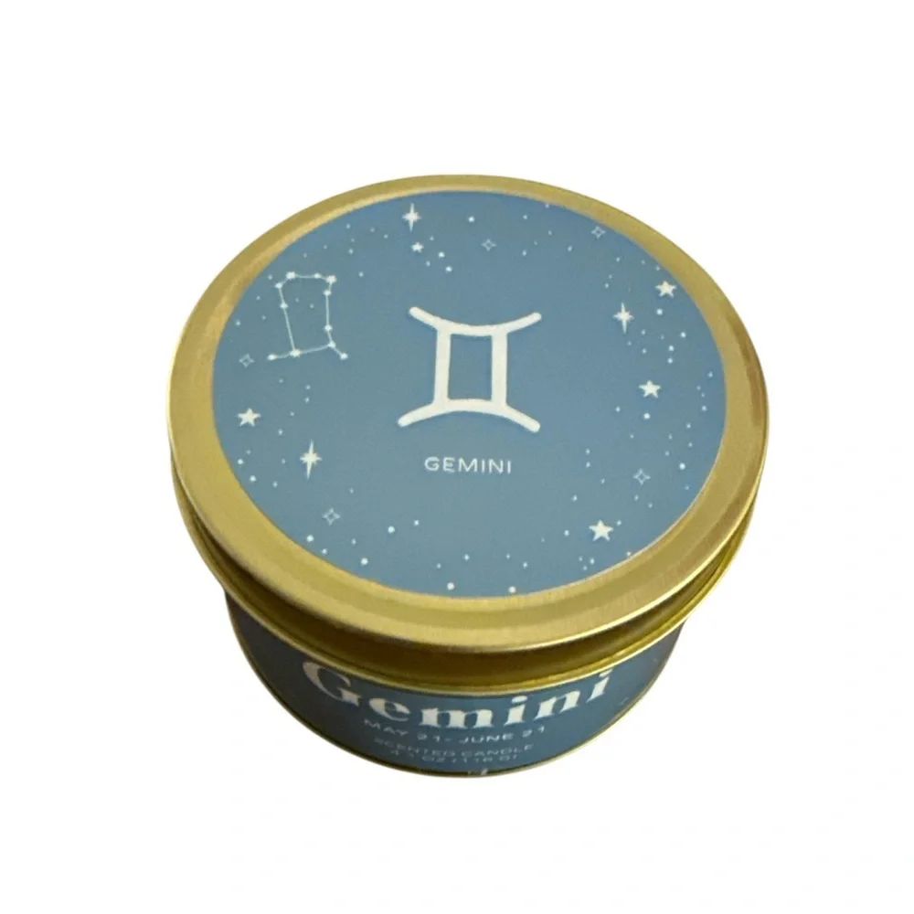 Place & Time Zodiac Scented Candle in Tin - Gemini - Jasmine/Bamboo 4 oz‎ - NWT